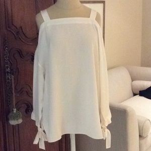 Tibi satin off shoulder top